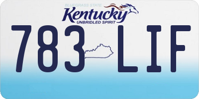 KY license plate 783LIF