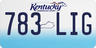 KY license plate 783LIG