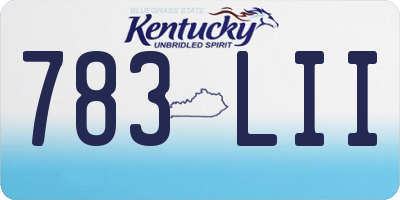 KY license plate 783LII