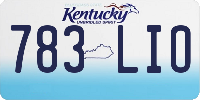 KY license plate 783LIO