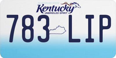 KY license plate 783LIP