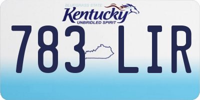 KY license plate 783LIR