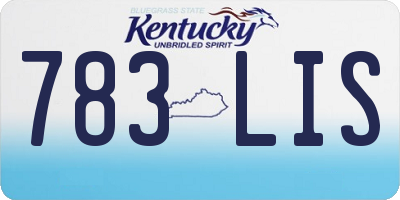 KY license plate 783LIS