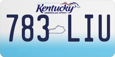 KY license plate 783LIU