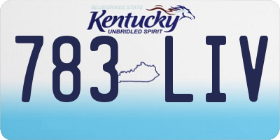 KY license plate 783LIV
