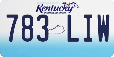 KY license plate 783LIW