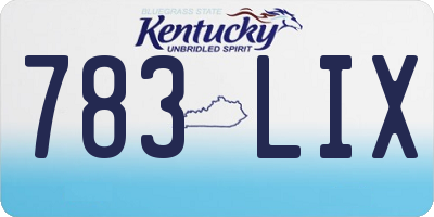 KY license plate 783LIX