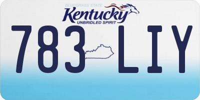 KY license plate 783LIY