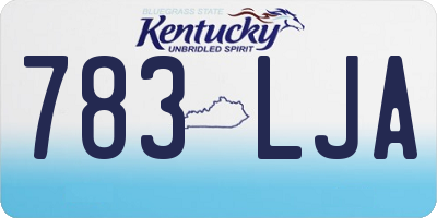 KY license plate 783LJA