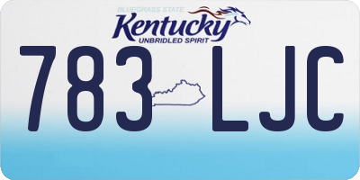 KY license plate 783LJC