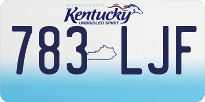 KY license plate 783LJF