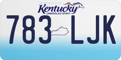 KY license plate 783LJK