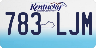 KY license plate 783LJM