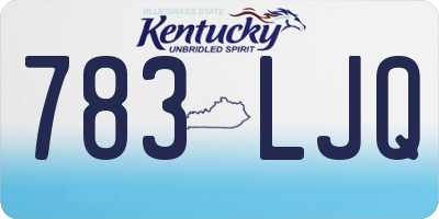 KY license plate 783LJQ