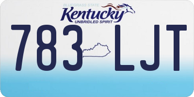 KY license plate 783LJT