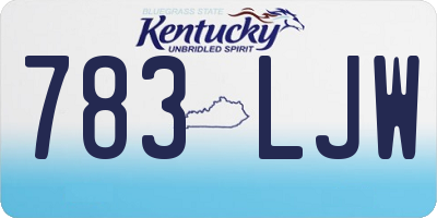 KY license plate 783LJW