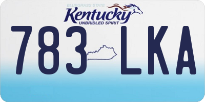 KY license plate 783LKA