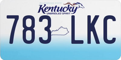 KY license plate 783LKC