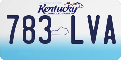 KY license plate 783LVA