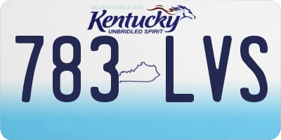 KY license plate 783LVS