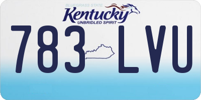 KY license plate 783LVU