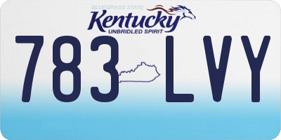 KY license plate 783LVY