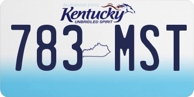 KY license plate 783MST
