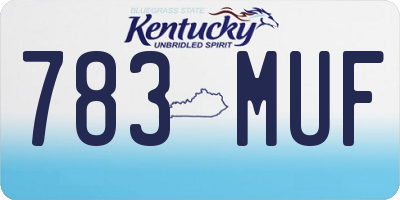 KY license plate 783MUF