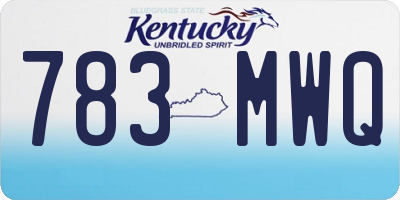 KY license plate 783MWQ