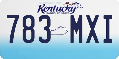 KY license plate 783MXI