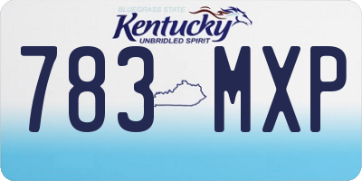KY license plate 783MXP