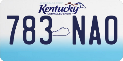 KY license plate 783NAO