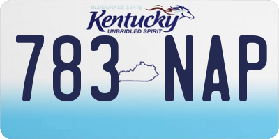 KY license plate 783NAP