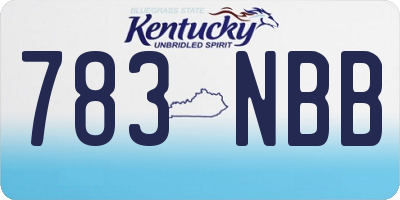 KY license plate 783NBB