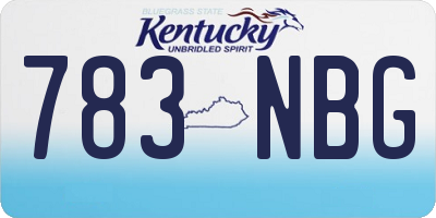 KY license plate 783NBG