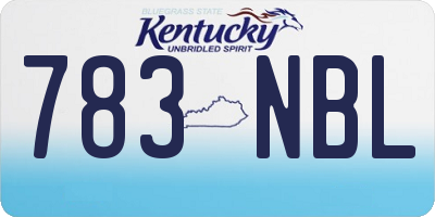 KY license plate 783NBL