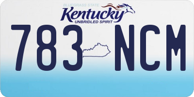 KY license plate 783NCM