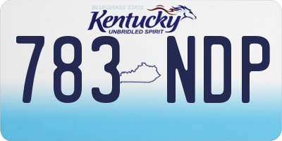 KY license plate 783NDP