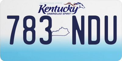 KY license plate 783NDU