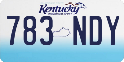 KY license plate 783NDY
