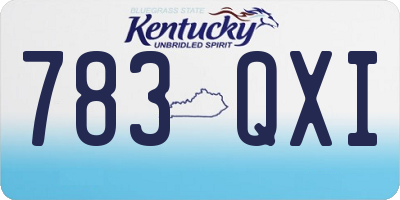 KY license plate 783QXI