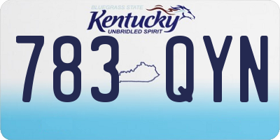KY license plate 783QYN