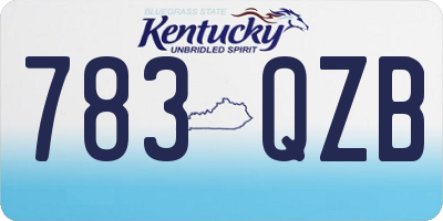 KY license plate 783QZB