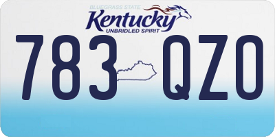 KY license plate 783QZO