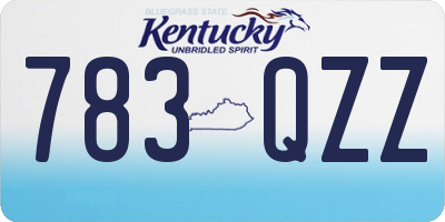KY license plate 783QZZ