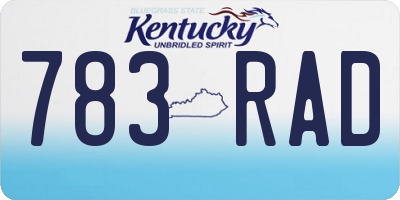 KY license plate 783RAD
