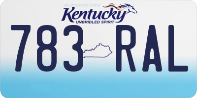 KY license plate 783RAL