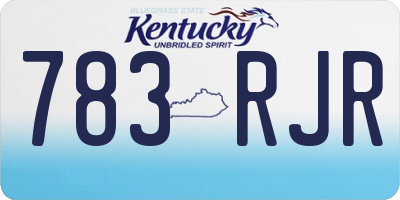 KY license plate 783RJR