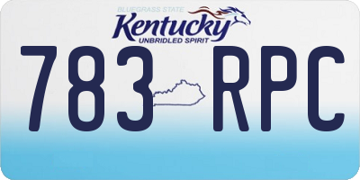KY license plate 783RPC