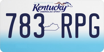 KY license plate 783RPG